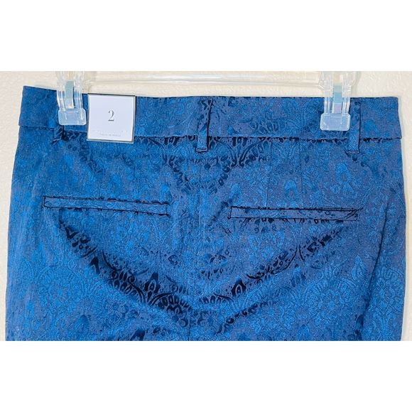 NWT White House Black Market Jacquard Blue Slim Ankle Size 2 $89 Whimsigoth - Picture 6 of 14